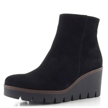 Gabor semišový kotník na klínku černý 74.780.17