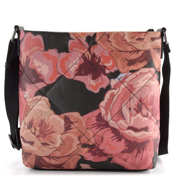 Gabor prošívaná crossbody kabelka Natali Flower Black 9368-114