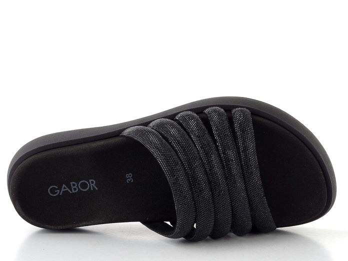 Gabor páskové pantofle na platformě černé 83.752.87