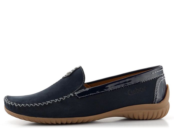 Gabor modré mokasíny s ozdobným šitím 26.090.26