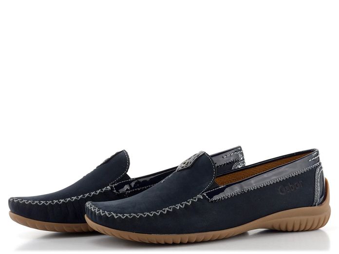 Gabor modré mokasíny s ozdobným šitím 26.090.26