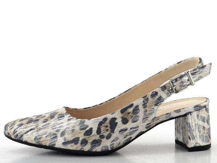 Gabor metalické lodičky se vzorem a volnou patou bianco 82.260.91