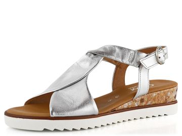 Gabor metalické sandály na klínu Silber 62.751.10