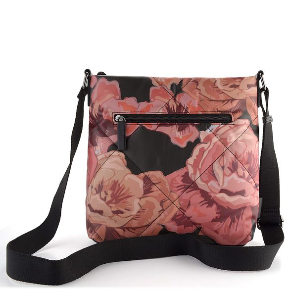Gabor prošívaná crossbody kabelka Natali Flower Black 9368-114