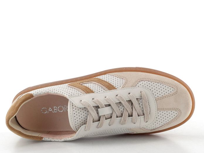Gabor široké tenisky offwhite/walnut kombi 86.545.60