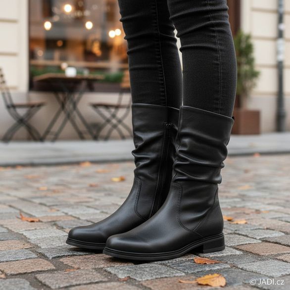 Gabor řasený kotník černý 72.793.57