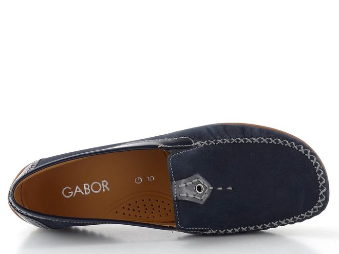 Gabor modré mokasíny s ozdobným šitím 86.090.26