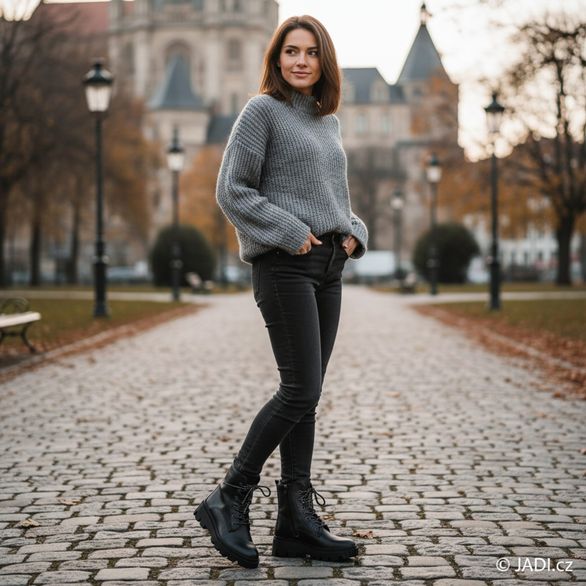 Gabor kotník na hrubé podešvi černý 71.821.37