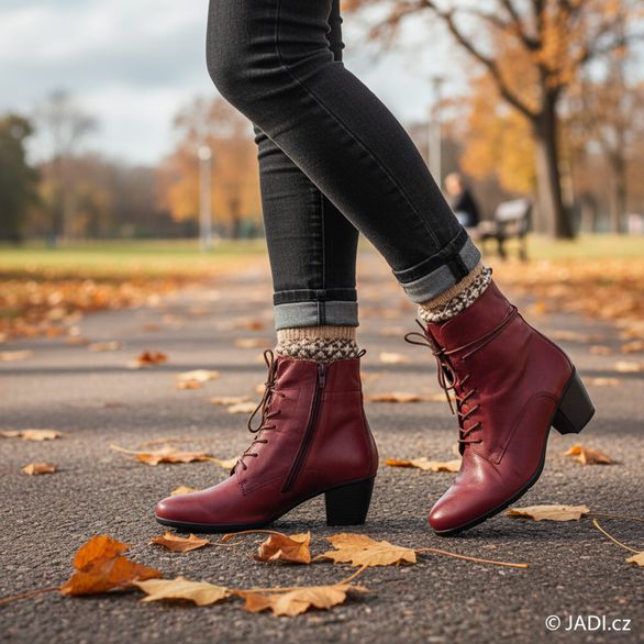 Gabor šněrovací kotník na podpatku červený 55.521.55