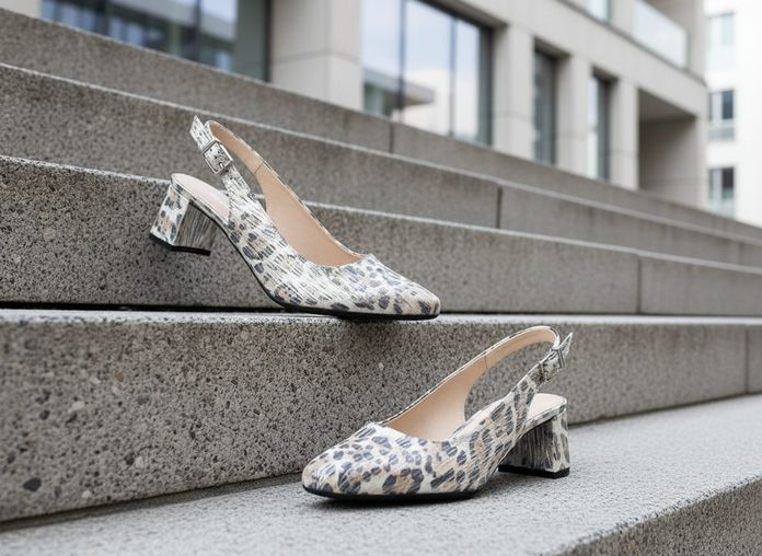 Gabor metalické lodičky se vzorem a volnou patou bianco 82.260.91