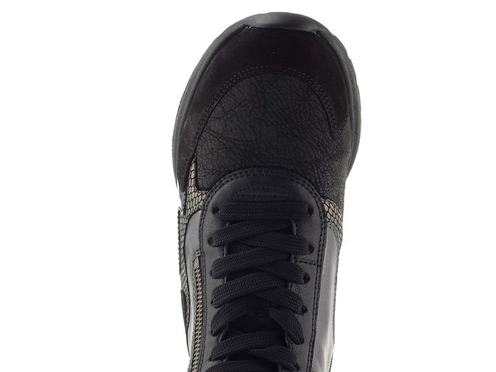Gabor široký šněrovací kotník se zipem black/dark-grey 8004.01.001