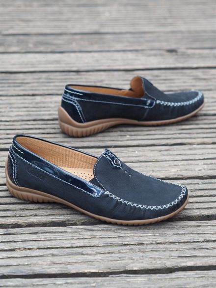 Gabor modré mokasíny s ozdobným šitím 86.090.26