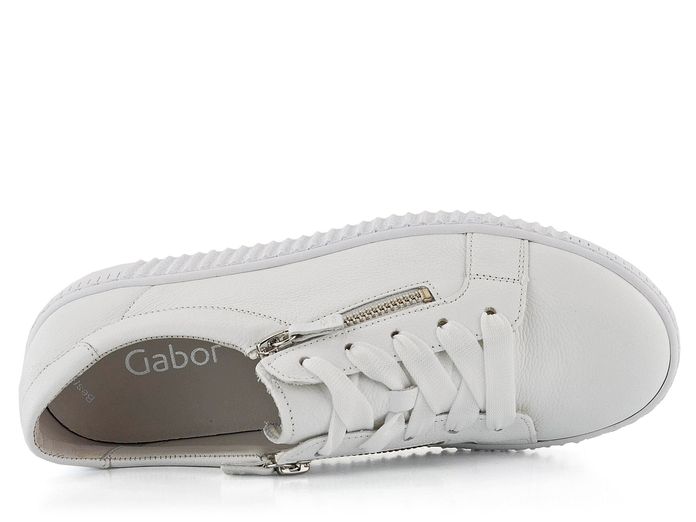 Gabor kožené sneakers se zipy bílé 83.334.21