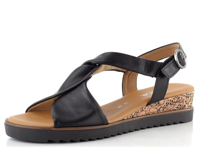Gabor sandály na klínu schwarz 82.751.27