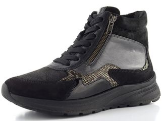 Gabor široký šněrovací kotník se zipem black/dark-grey 8004.01.001