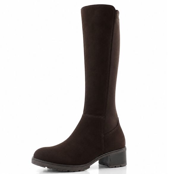 Gabor kozačky na podpatku vel. M-Stretch mocca/brown 8011.03.003