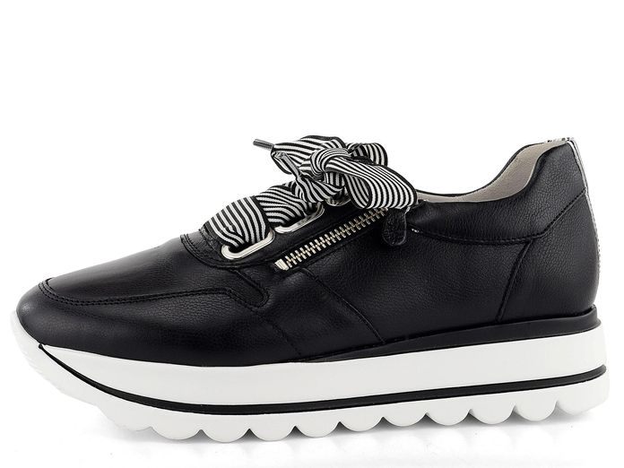 Gabor černé sneakers polobotky se širokými tkanicemi 43.412.27