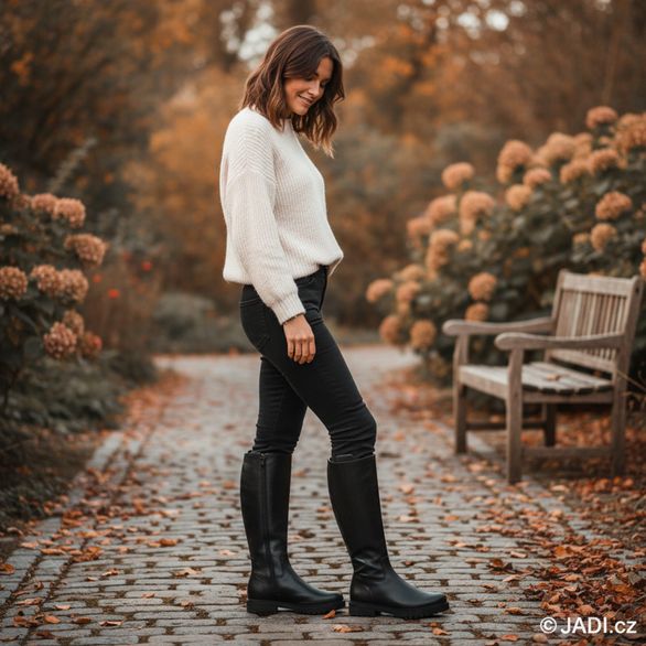 Gabor široké černé kozačky XL-Vario 72.728.57