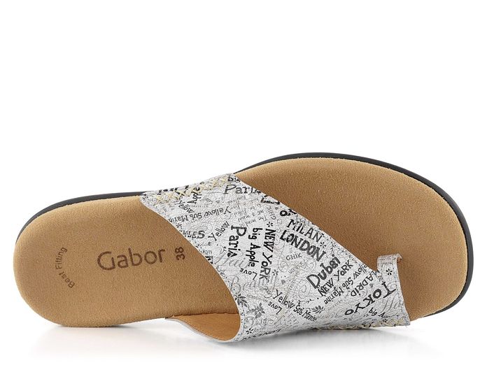 Gabor šedé pantofle žabky s potiskem 83.700.69