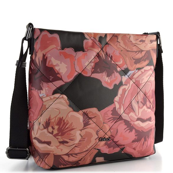 Gabor prošívaná crossbody kabelka Natali Flower Black 9368-114