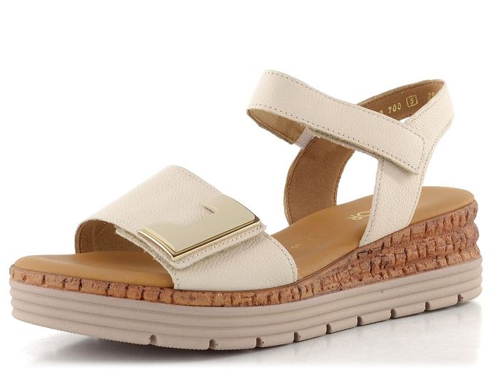 Gabor sandály na klínu creme 82.700.52