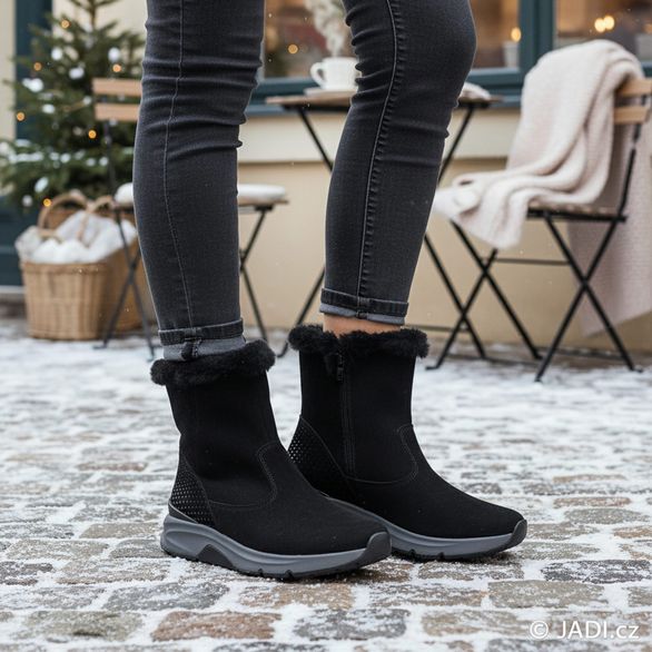 Gabor semišový kotník černý 76.882.47