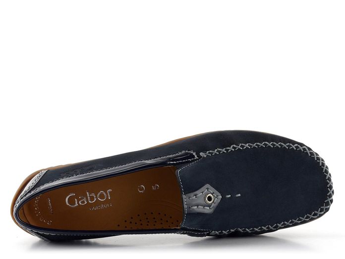 Gabor modré mokasíny s ozdobným šitím 26.090.26
