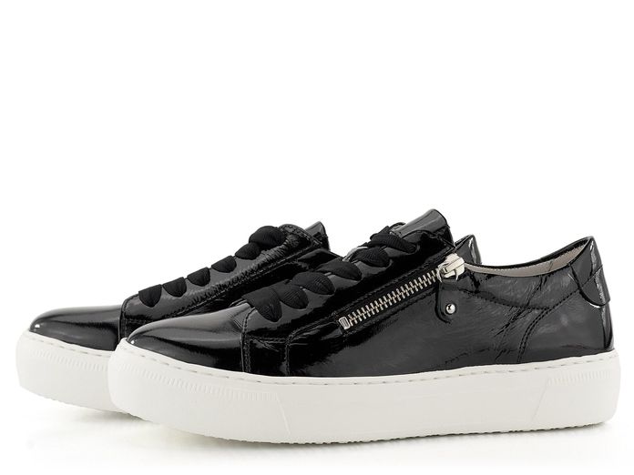 Gabor lakované sneakers na platformě černé 83.324.97