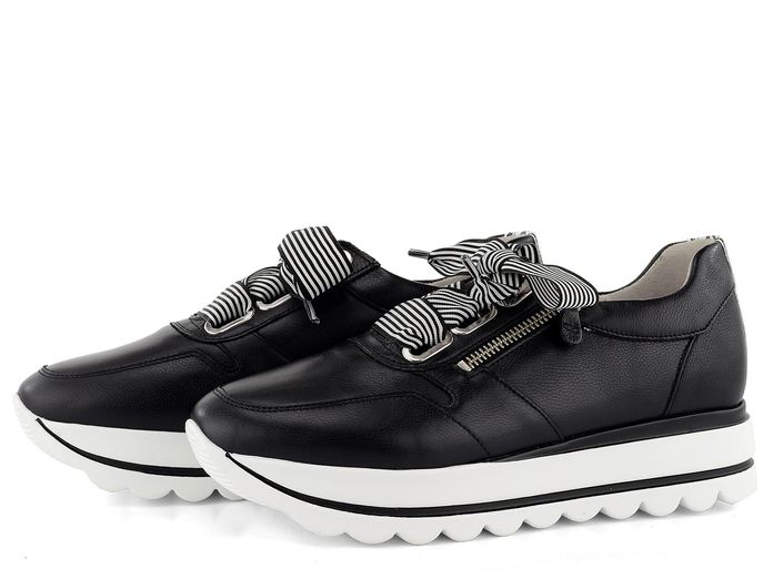 Gabor černé sneakers polobotky se širokými tkanicemi 43.412.27