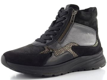 Gabor široký šněrovací kotník se zipem black/dark-grey 8004.01.001